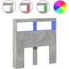 Image de vidaXL Tête de lit LED avec étagères gris béton 100x17x102 cm