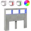 Image de vidaXL Tête de lit LED avec étagères gris béton 120x17x102 cm