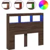 Image de vidaXL Tête de lit LED avec étagères, aspect chêne brun 120x17x102 cm