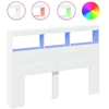 Image de vidaXL Tête de lit LED avec étagères blanc 140x17x102 cm