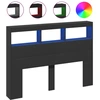 Image de vidaXL Tête de lit LED avec étagères Noir 140x17x102 cm