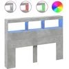 Image de vidaXL Tête de lit LED avec étagères gris béton 140x17x102 cm