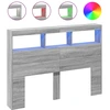 Image de vidaXL Tête de lit LED avec étagère Gris Sonoma 140x17x102 cm