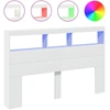 Image de vidaXL Tête de lit LED avec étagères blanc 160x17x102 cm