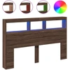 Image de vidaXL T  te de lit LED avec  ©tag ¨re, aspect ch  ne brun 160x17x102 cm