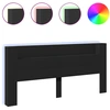 Image de vidaXL Tête de lit LED avec étagères Noir 220x16,5x103,5 cm