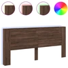 Image de vidaXL T  te de lit LED avec  ©tag ¨re, aspect ch  ne brun 220x16,5x103,5 cm