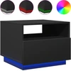 Image de vidaXL Table basse avec lampes LED Noir 50x49x40 cm