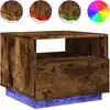 Image de vidaXL Table basse avec lampes LED chêne fumé 50x49x40 cm