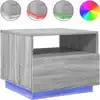 Image de vidaXL Table basse avec lampes LED Gris Sonoma 50x49x40 cm