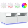 Image de vidaXL Table basse avec lampes LED blanc 90x49x40 cm
