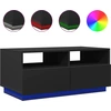 Image de vidaXL Table basse avec lampes LED Noir 90x49x40 cm