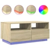 Image de vidaXL Table basse avec lampes LED Chêne Sonoma 90x49x40 cm