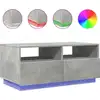 Image de vidaXL Table basse avec lampes LED gris béton 90x49x40 cm