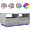 Image de Table basse avec lampes LED gris-sonoma 90x49x40 cm