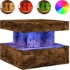 Image de vidaXL Table basse avec lampes LED chêne fumé 50x50x40 cm