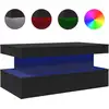 Image de vidaXL Table basse avec lampes LED Noir 90x50x40 cm