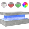 Image de vidaXL Table basse avec lampes LED gris béton 90x50x40 cm
