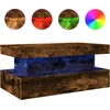 Image de vidaXL Table basse avec lampes LED chêne fumé 90x50x40 cm