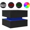 Image de vidaXL Table basse avec lampes LED Noir 50x50x40 cm