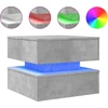Image de vidaXL Table basse avec lampes LED gris béton 50x50x40 cm