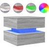 Image de vidaXL Table basse avec lampes LED Gris Sonoma 50x50x40 cm