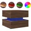 Image de vidaXL Table basse avec lampes LED brun imitation chêne 50x50x40 cm