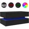 Image de vidaXL Table basse avec lampes LED Noir 90x50x40 cm