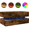 Image de vidaXL Table basse avec lampes LED chêne fumé 90x50x40 cm