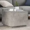 Image de vidaXL Table basse avec lampes LED gris béton 50x50x40 cm