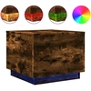 Image de vidaXL Table basse avec lampes LED chêne fumé 50x50x40 cm