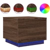 Image de vidaXL Table basse avec lampes LED brun imitation chêne 50x50x40 cm