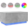 Image de vidaXL Table basse avec lampes LED gris béton 90x50x40 cm