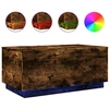 Image de vidaXL Table basse avec lampes LED chêne fumé 90x50x40 cm