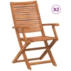 Image de vidaXL Chaises de jardin avec accoudoirs 2 pcs. Pliable Bois massif Acacia