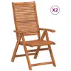 Image de vidaXL Chaises de jardin, lot de 2, pliantes et réglables, en bois massif d'acacia