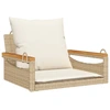 Image de vidaXL Fauteuil suspendu avec coussin beige 63x62x40 cm Poly rotin