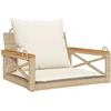 Image de vidaXL Fauteuil suspendu avec coussin beige 63x62x40 cm Poly rotin