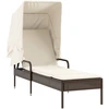 Image de vidaXL Bain de soleil avec toit Marron Poly Rattan