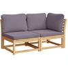 Image de vidaXL Ensemble de salon de jardin 2 pièces avec coussins en bois massif d'acacia