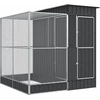 Image de vidaXL Volière avec extension Argent 209 x 203 x 216 cm Acier