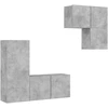 Image de meuble-paroi 4 pièces gris béton Matériau dérivé du bois