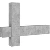 Image de vidaXL Meuble-paroi 5 pièces gris béton Bois composite