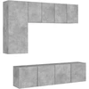 Image de vidaXL Meuble-paroi 5 pièces gris béton Bois composite