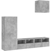 Image de meuble-paroi 4 pièces gris béton Matériau dérivé du bois