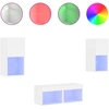 Image de vidaXL Meuble TV 4 pièces avec lampes LED blanc