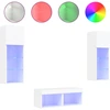 Image de vidaXL Meuble TV 4 pièces avec lampes LED blanc