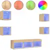 Image de vidaXL Meuble-paroi 7 pièces avec éclairage LED Chêne Sonoma Matériau dérivé du bois