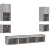 Image de vidaXL Meuble-paroi 8 pièces avec éclairage LED Gris Sonoma Matériau dérivé du bois