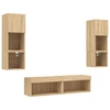 Image de vidaXL Meuble-paroi 6 pièces avec éclairage LED Chêne Sonoma Matériau dérivé du bois